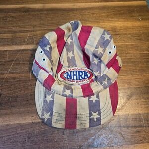 RARE Vintage NHRA Drag Racing Championship Hat American Flag Snapback Hat Men's